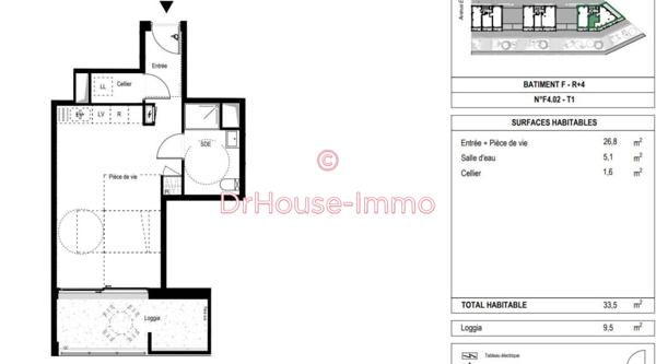 Appartement à vendre 1 pièce de 33 m²