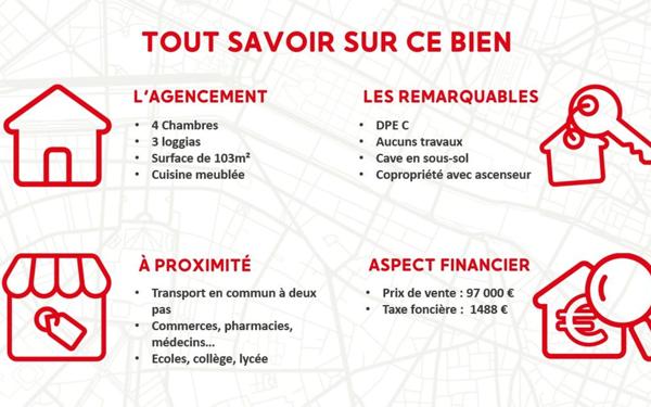 Appartement à vendre    5 pièces • 103 m2 Chenôve