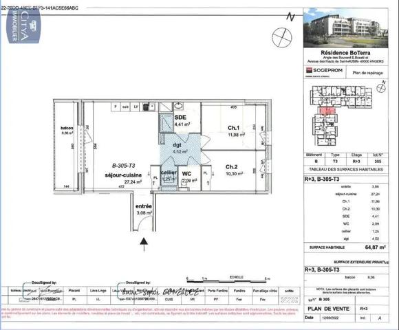 Appartement à louer 3 pièces 64.87m²