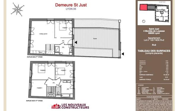Appartement à vendre    4 pièces • 101,08 m2 Lyon 5