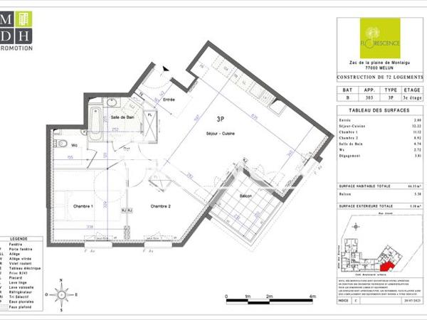 Location Appartement 3 pièces 66.3 m² - 1215 BOULEVARD DE L'EUROPE Melun 77000