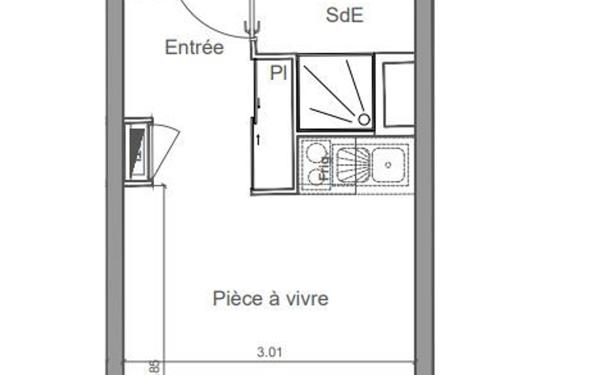 Appartement à vendre    1 pièce • 19,61 m2 Saint-Jean-de-la-Ruelle