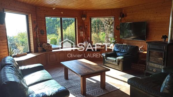 Maison bois contemporaine vue et proximité mer