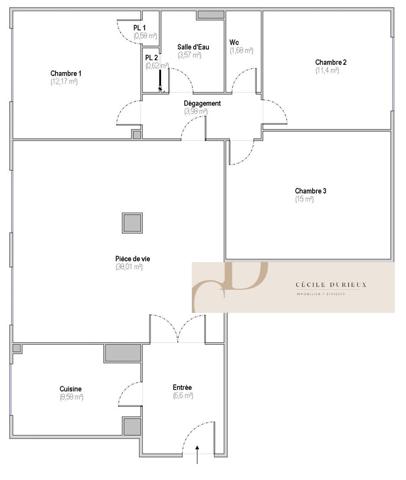 Appartement 4 pièces - 102 m² Exclusivité efficity