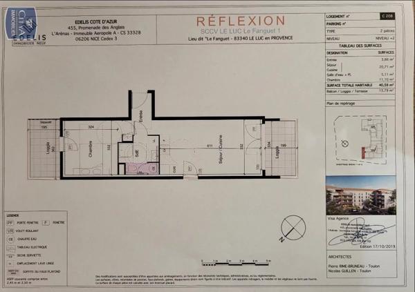Appartement à louer 2 pièces 40.56m²