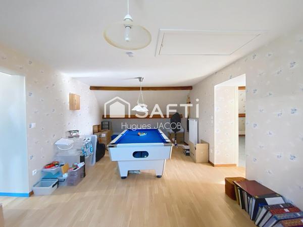 Maison 185 m²  de 8 pièces avec 6 chambres, jardin, terrasse et sous-sol complet