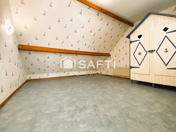 Maison 185 m²  de 8 pièces avec 6 chambres, jardin, terrasse et sous-sol complet