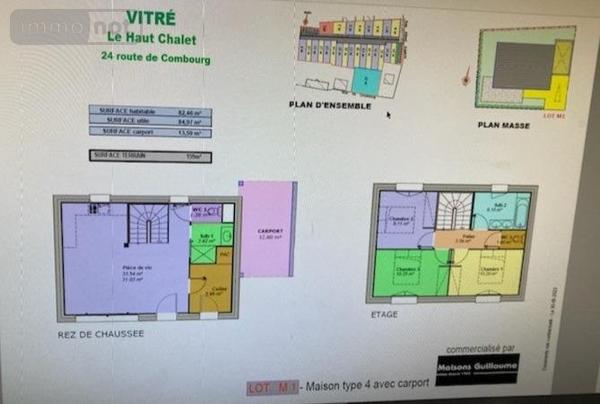 Maison à vendre à Vitré en Ille-et-Vilaine (35500), ref : 257294 quartier nord
