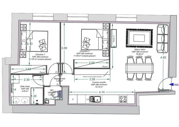 Appartement à vendre |  Orléans |  3 pièces | 60 m²