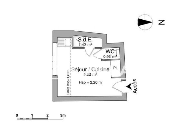 Location Studio 12.17 m² - 227 RUE MARECHAL OUDINOT Nancy 54000