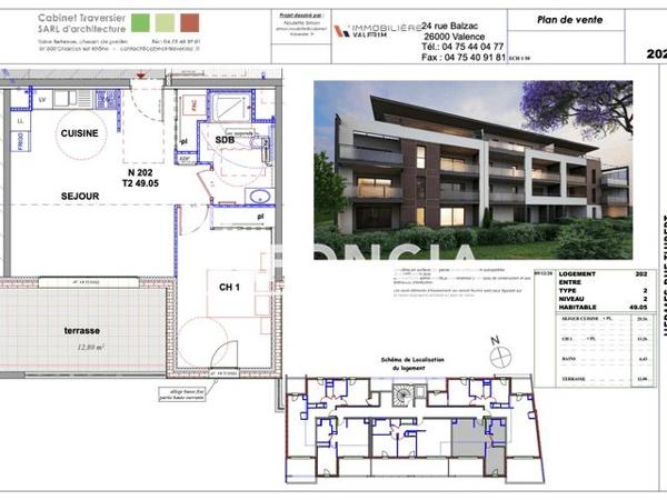 Location Appartement 2 pièces 49.05 m² - 54 RUE THIBERT Valence 26000