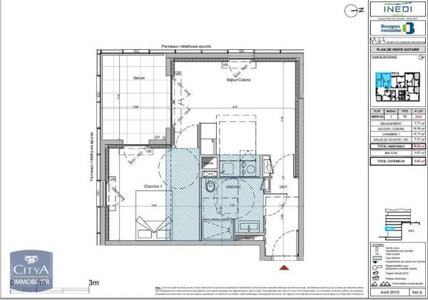 Appartement à louer 2 pièces 39.26m²