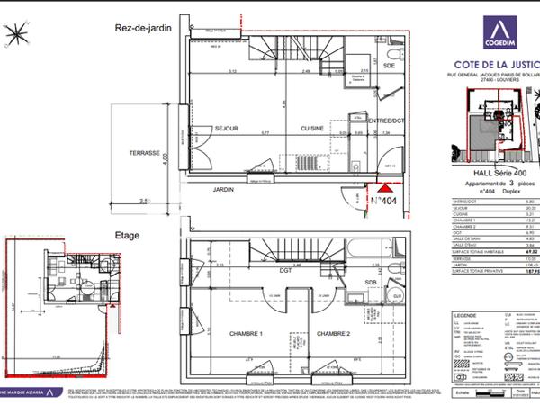 Location Appartement 3 pièces 69.52 m² - Louviers 27400