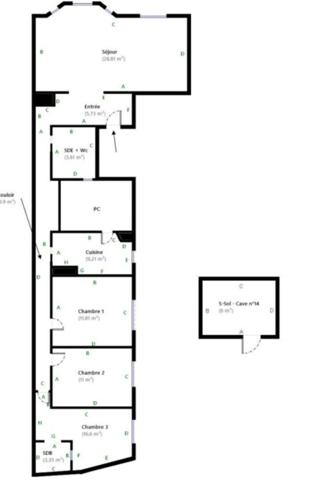 Appartement familial Paris 5 pièce(s) 100.02 m2 au calme, Traversant, Paris 16