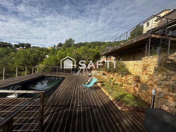 EXCLUSIVITE MAISON DE 100M2 SUR 500M2 AVEC VUE DOMINANTE + GARAGE + PISCINE