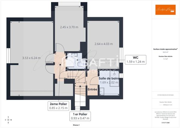 Charmant pavillon de 92 m² rénové avec terrain de 450 m² à Mayenne