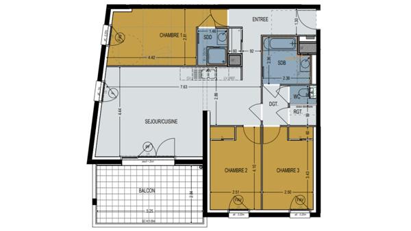 Appartement à vendre 4 pièces 84 m² Domène