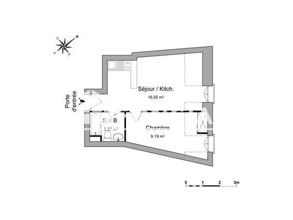 Location Appartement 2 pièces 29.11 m² - 30 RUE DE REGRATTERIE Poitiers 86000