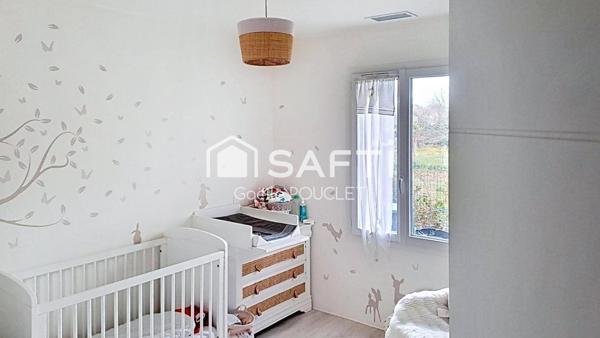 Maison contemporaine, plain-pied, 4 chambres, 110 m²