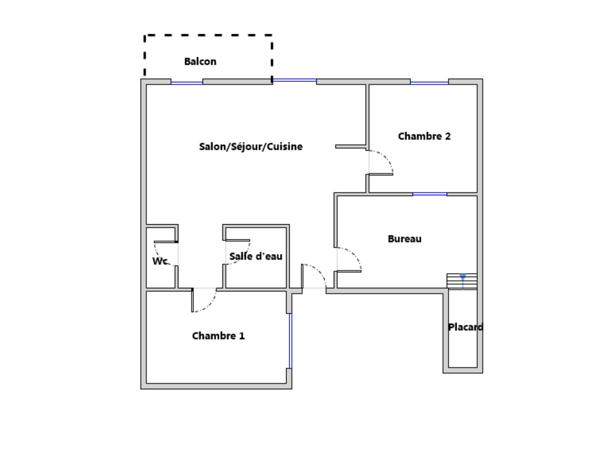 Appartement de type 3 de 70 m² avec balcon à Sète (34200)