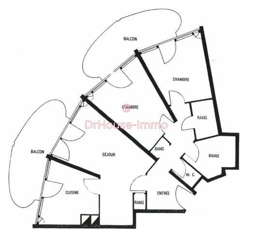 Appartement à vendre 3 pièces de 59 m²