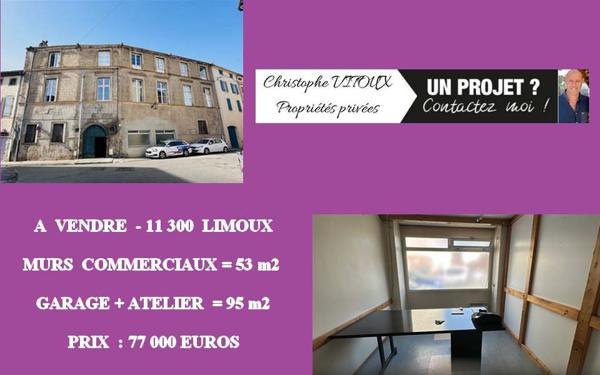 Murs commerciaux + garage - 11300 LIMOUX