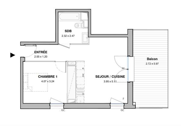 Appartement (neuf) à vendre 2 pièces 42 m² Montpellier