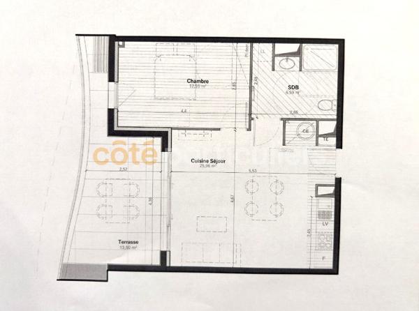 Vente
                Appartement45,1 m² - 2 Pièces -
                    NARBONNE (11100)