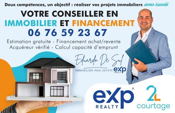 Appartement T2 de 40m² environ avec balcon exposé Ouest + 2 places parking privatives