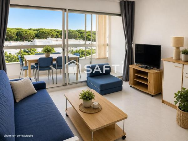 à 400m de la mer Studio cabine entièrement rénové et entièrement meublé + loggia