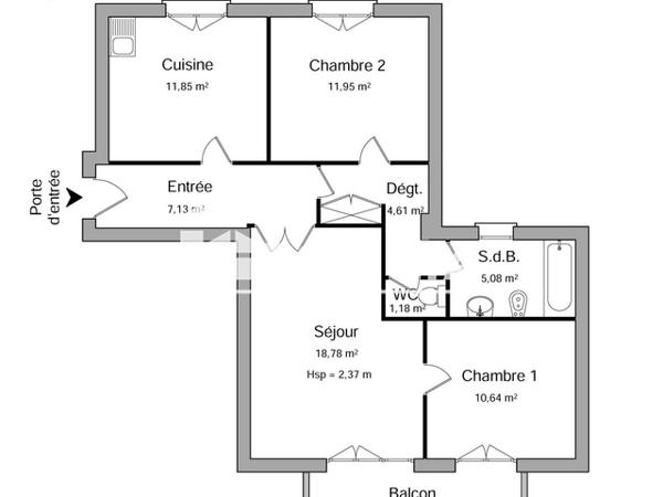 Location Appartement 3 pièces 71.22 m² - 32 RUE DE CAMONIL Rodez 12000