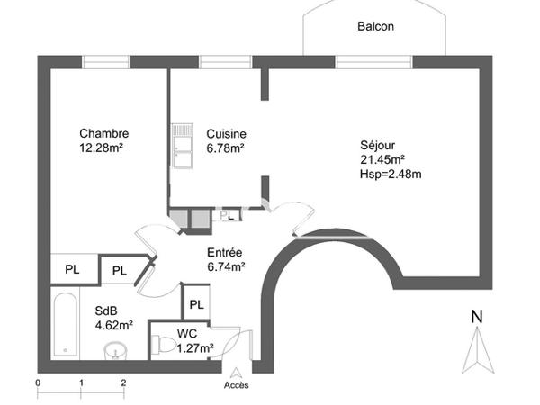 Location Appartement 2 pièces 52.52 m² - 86 RUE MARCEL TRIBUT Tours 37000