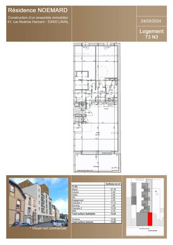 Appartement 3 pièces - 74 m²