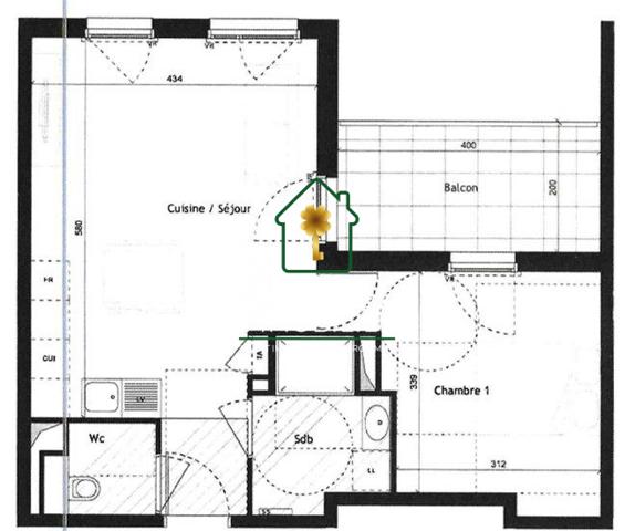 Appartement à louer, 2 pièces - Décines-Charpieu 69150