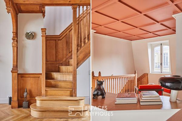 Ancien atelier d’artiste en dernier étage avec balcon-terrasse à proximité du Parc Monceau