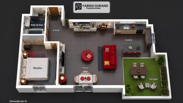 Appartement Loué à Mandelieu La Napoule 2 pièce(s) 42 m2