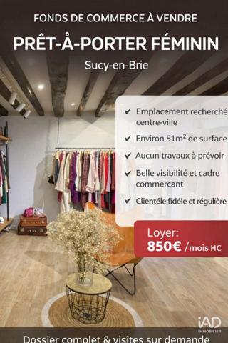 Boutique/Local commercial à vendre 51 m² Sucy-en-Brie