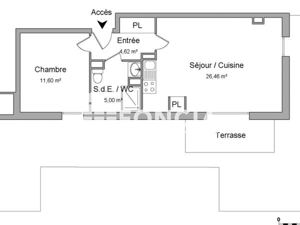 Location Appartement 2 pièces 47.68 m² - RESIDENCE OPUS VERDE Villenave D'ornon 33140