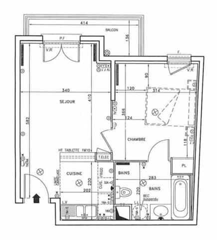 APPARTEMENT À VENDRE DE 2 PIÈCES DE 38,54 M²