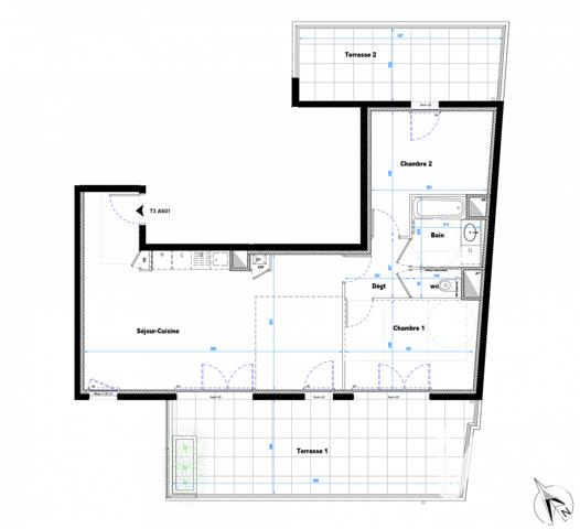 Appartement à vendre 3 pièces 68,86 m² Villeurbanne