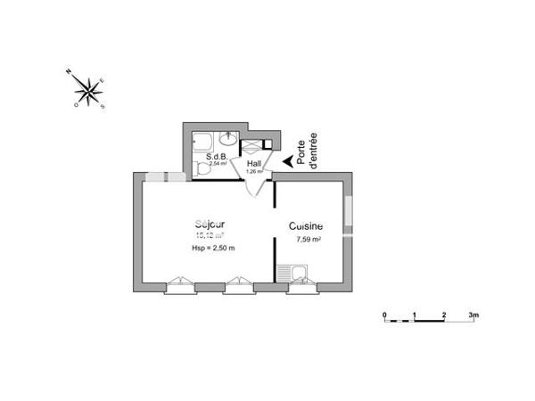 Location Studio 26.51 m² - 27 RUE DE POISSY Saint-germain-en-laye 78100