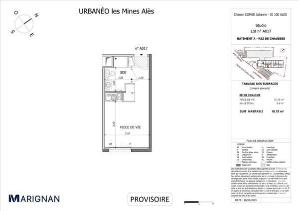 Appartement Studio à vendre  1 pièce - 18,66 m2 ALES - 30