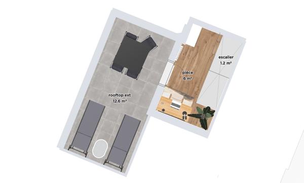 Hypercentre - Duplex avec Rooftop et Terrasse €360 000 ** - Référence MR647-3