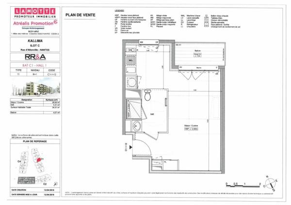 Appartement à louer studio - 34 m²
