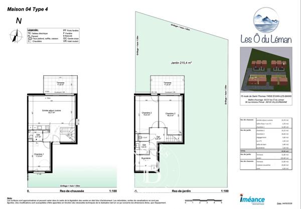 Évian-les-Bains, Maison 3 Chambres -  97 m² à vendre