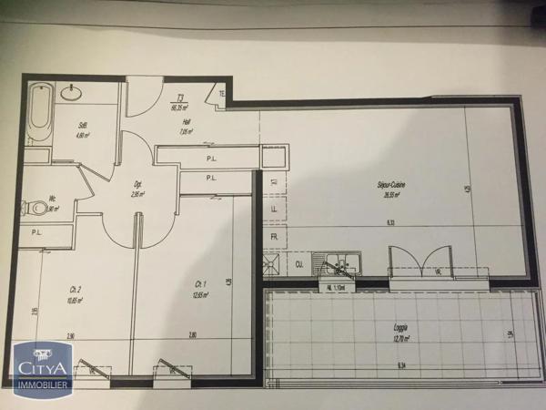 Appartement à louer 3 pièces 66.13m² Villeurbanne (69100)