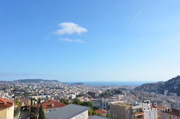 Nice (06100) NICE NORD / Superbe T3 d'environ 65m² + terrasse profonde, traversant avec VUE MER panoramique