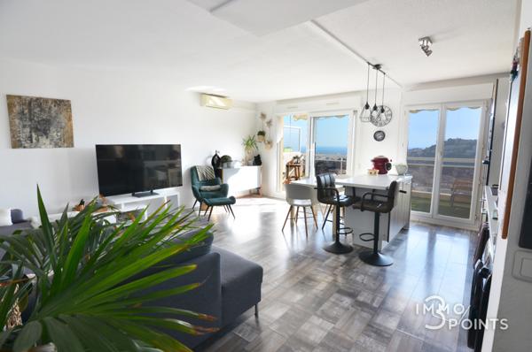 Nice (06100) NICE NORD / Superbe T3 d'environ 65m² + terrasse profonde, traversant avec VUE MER panoramique