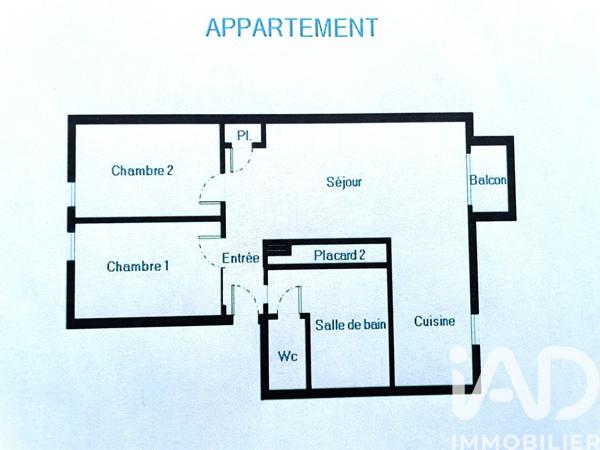 Appartement à vendre 3 pièces 52,89 m² Sceaux