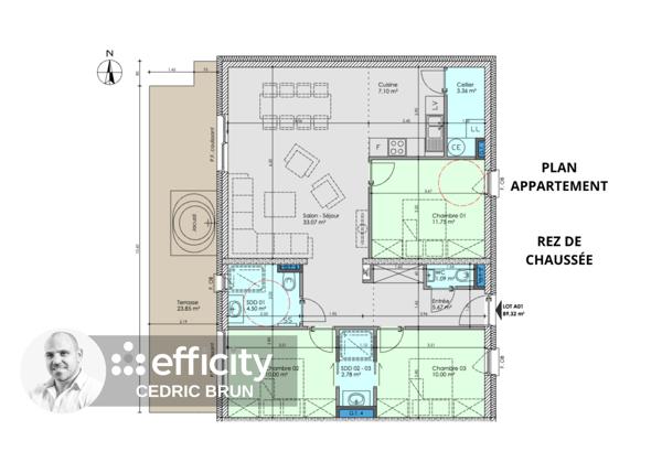 Appartement
         4 pièces
        - 89 m² Exclusivité 575 000 € *
